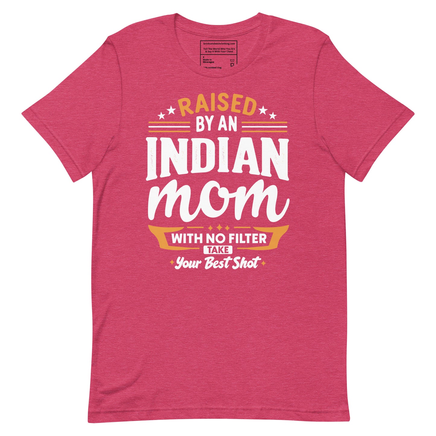Indian Mom No Filter T-Shirt White Ink