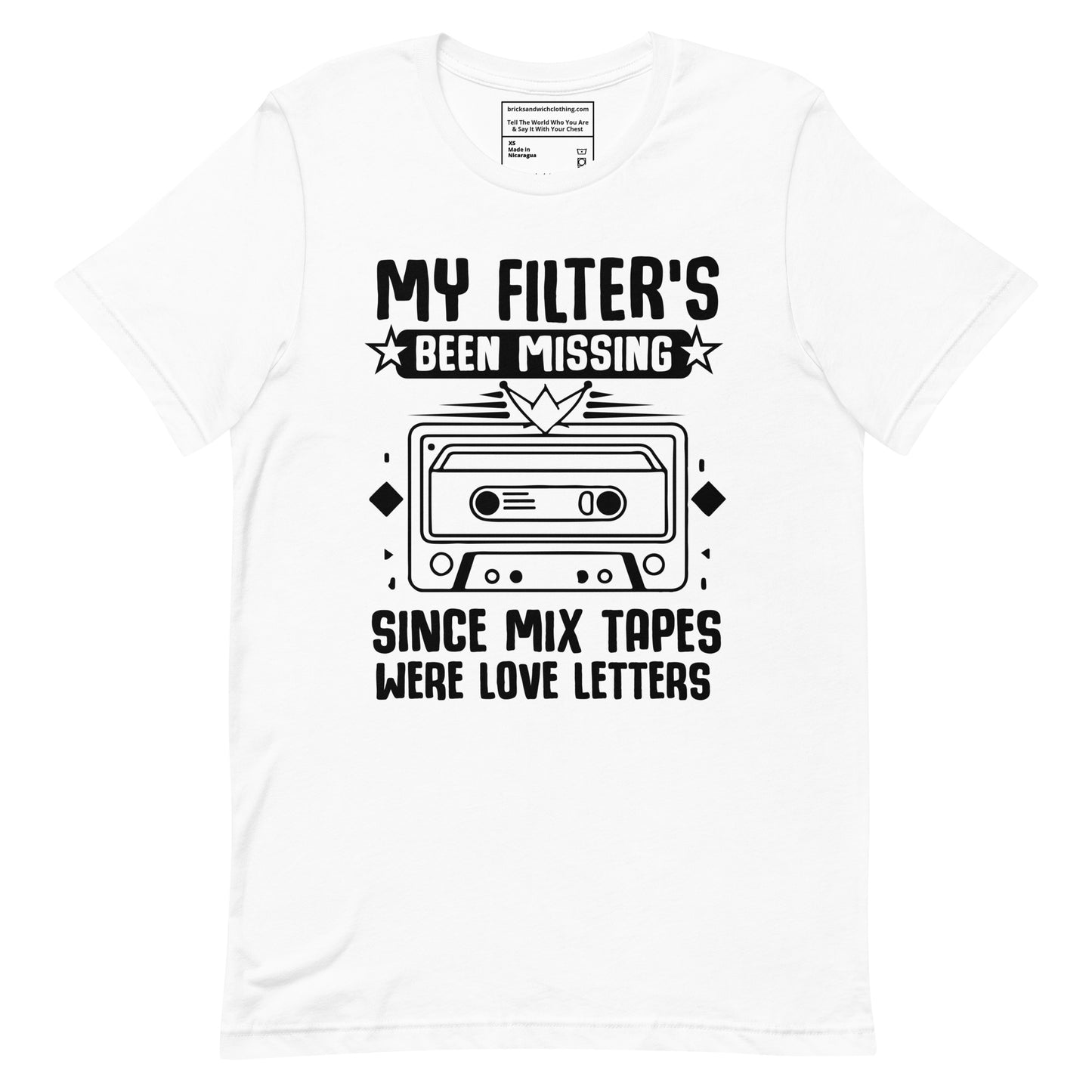 No Filter Mix Tape T-Shirt Black Ink